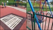 Gorzów: Trampolina zabita deskami i huśtawka zamknięta na kłódkę [zdjęcia]