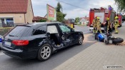 Zderzenie motocyklisty z audi. Auto wcześniej brało udział w innym wypadku