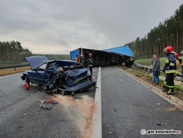 Ciężarówka uderzyła w mercedesa na S3