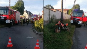 Motocyklista uderzył w mur