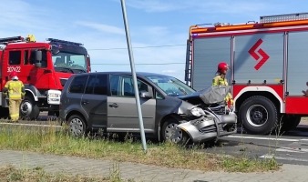 Zderzenie volkswagena i citroena na Kasprzaka