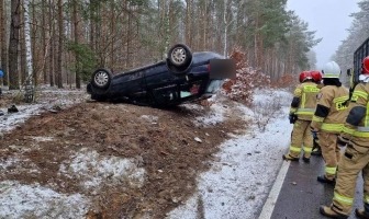 Dachowanie audi pod Gorzowem