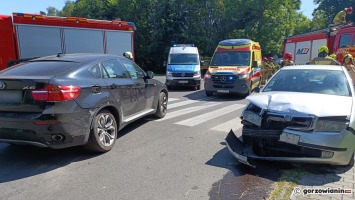 Zderzenie BMW i skody na DK22 koło Gorzowa