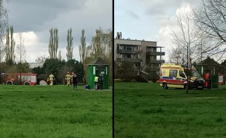 Na podłodze w toalecie publicznej leżał mężczyzna. Interweniowała straż pożarna