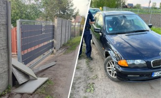 Bez uprawnień i po pijaku. Kierowca BMW wjechał w płot i uciekł