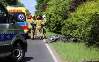 Motocyklista zderzył się z volvo. Droga z Gorzowa jest zablokowana