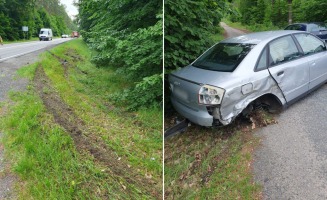 Zderzenie audi z ciężarówką na DK22