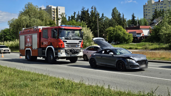Zderzenie audi, renault i opla na Górczyńskiej