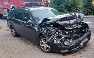 Wypadek koło Gorzowa Zderzenie nissana, forda i fiata 