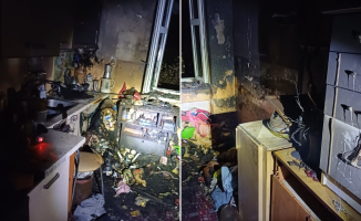 Pożar mieszkania w bloku. Strażacy uratowali nieprzytomną kobietę