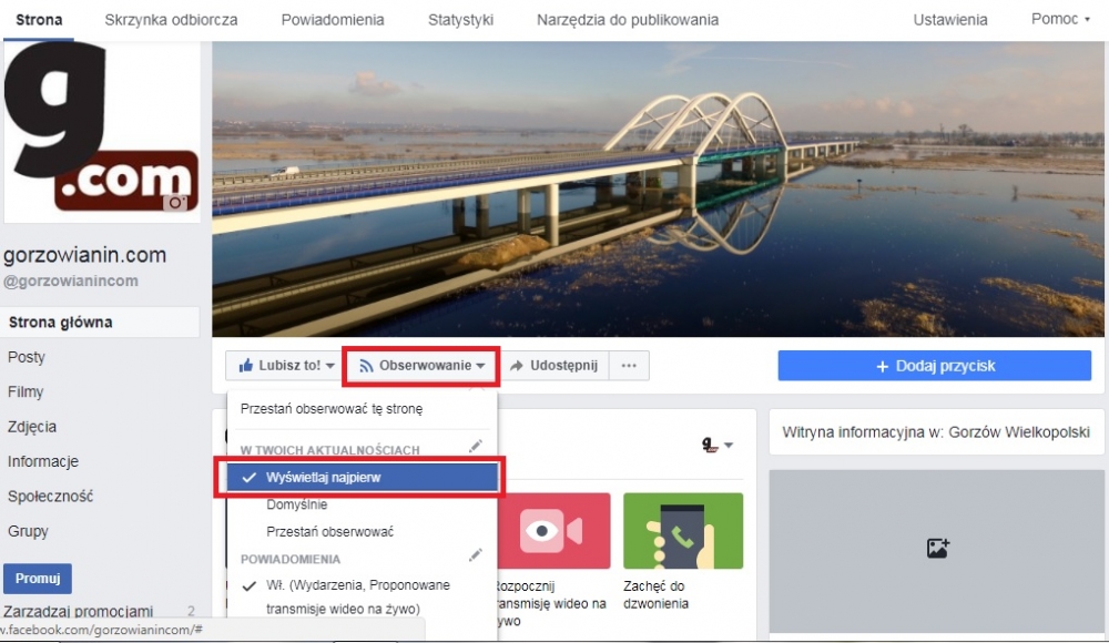 Bądź na bieżąco z postami na Facebooku