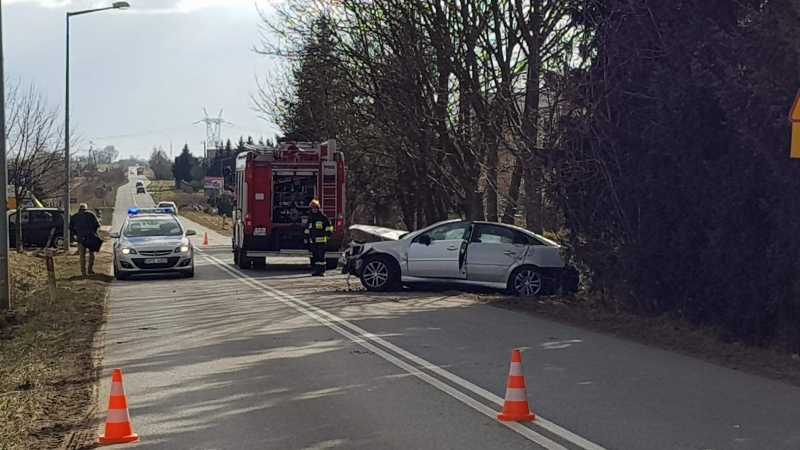 Kierowca opla uderzył w drzewo [zdjęcia]