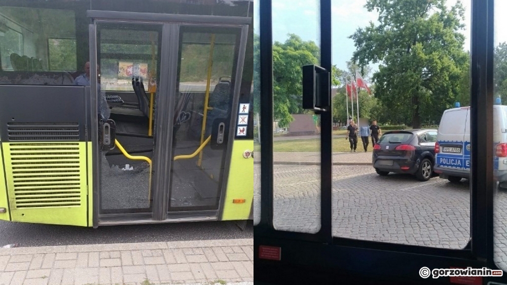 Gorzów: Wandal wybił szybę w autobusie MZK