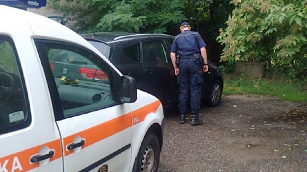 Strażnicy uratowali psa z nagrzanego auta