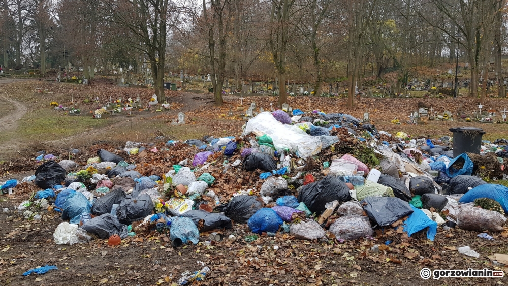 Hałda śmieci na zabytkowym cmentarzu [film]