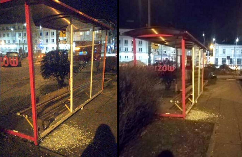 Wandale nie mają litości dla wiat przystankowych