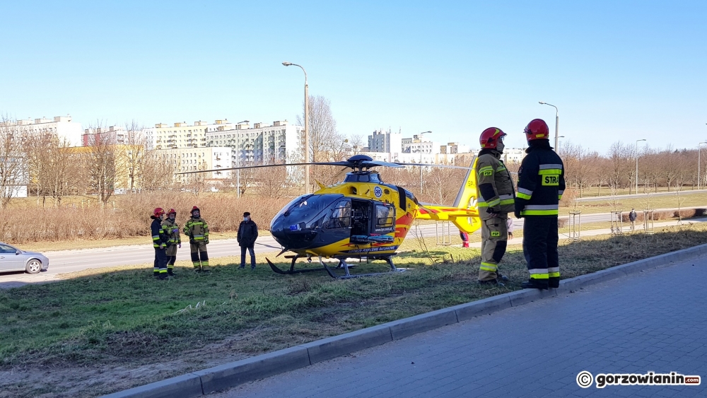 Śmigłowiec LPR wylądował na pasie zieleni przy Górczyńskiej [zdjęcia]