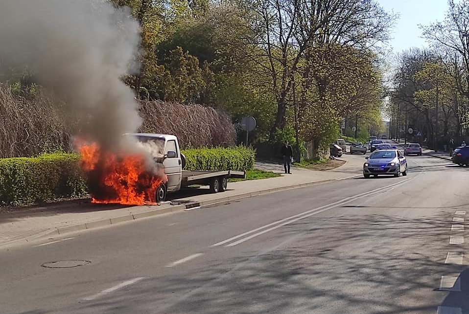 Pożar autolawety na Warszawskiej
