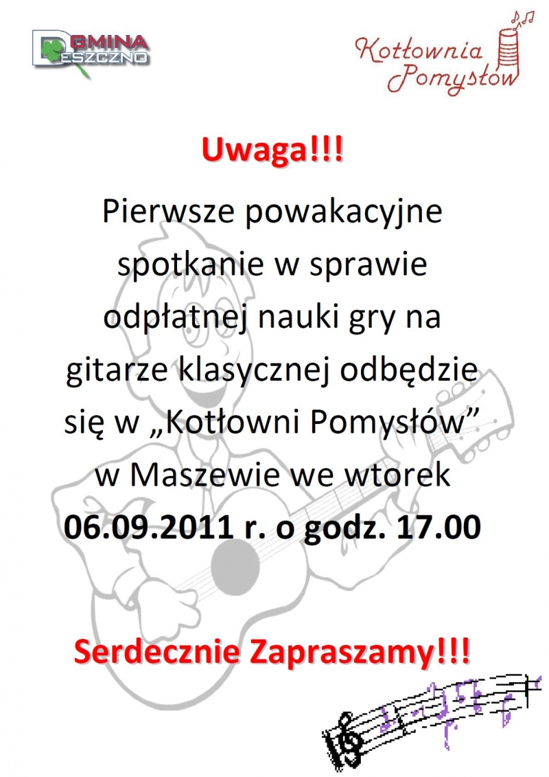 Deszczno: Ruszają gitarowe zajęcia