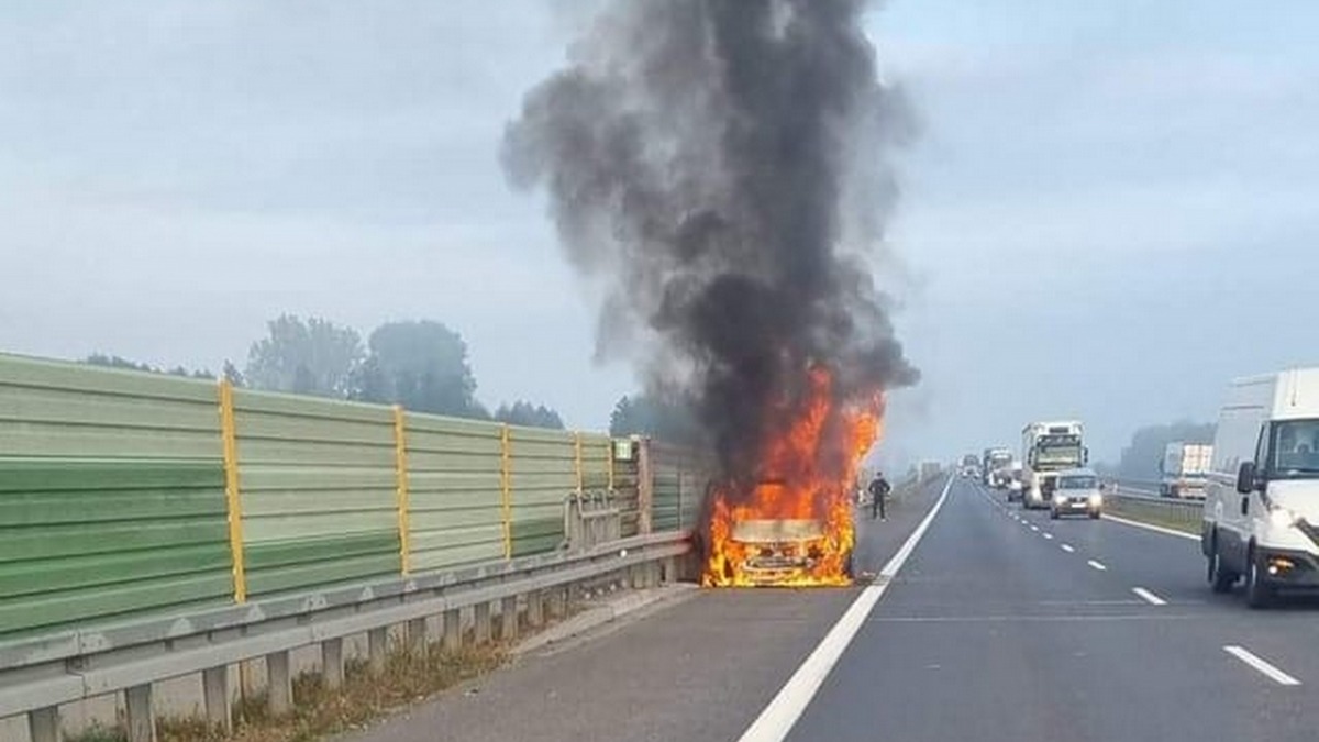 Pożar subaru na S3