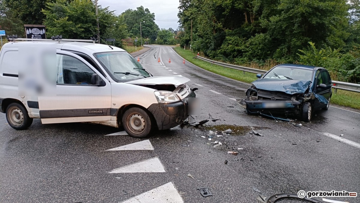 Czołówka opla i citroena na DK22 koło Gorzowa