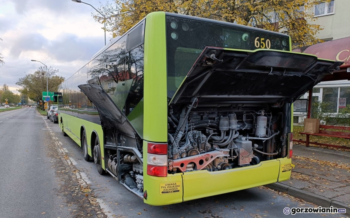 Pożar autobusu MZK w Gorzowie