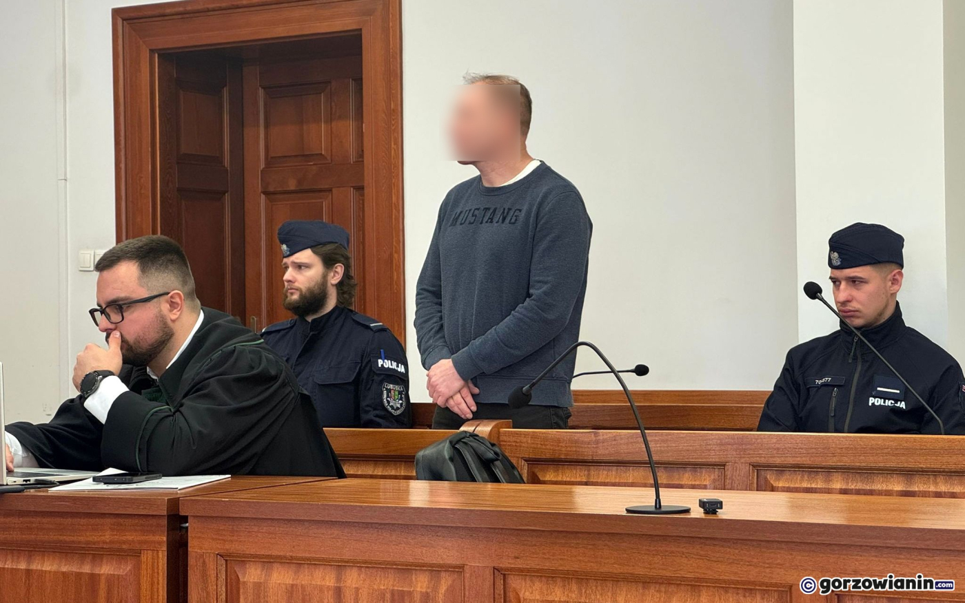 Oskarżony Krzysztof O. przed Sądem Okręgowym w Gorzowie za usiłowanie zabójstwa