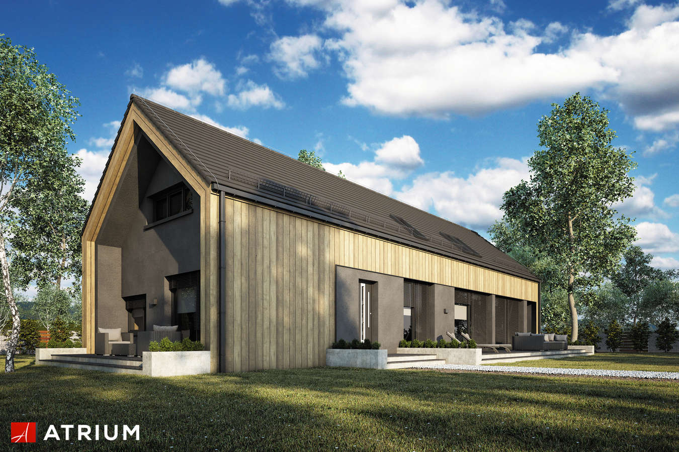 Wizualizacja projektu domu parterowego