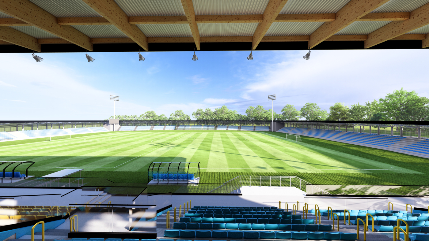 wizualizacji nowego stadionu piłkarskiego w Gorzowie