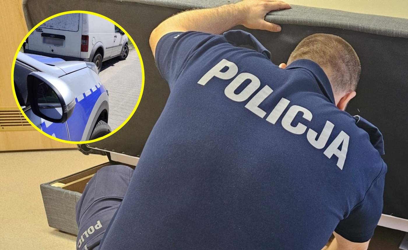 zatrzymanie złodzieja samochodu dostawczego przez policjantów z Dobiegniewa odzyskany przez policję skradziony bus dostawczy Dobiegniew