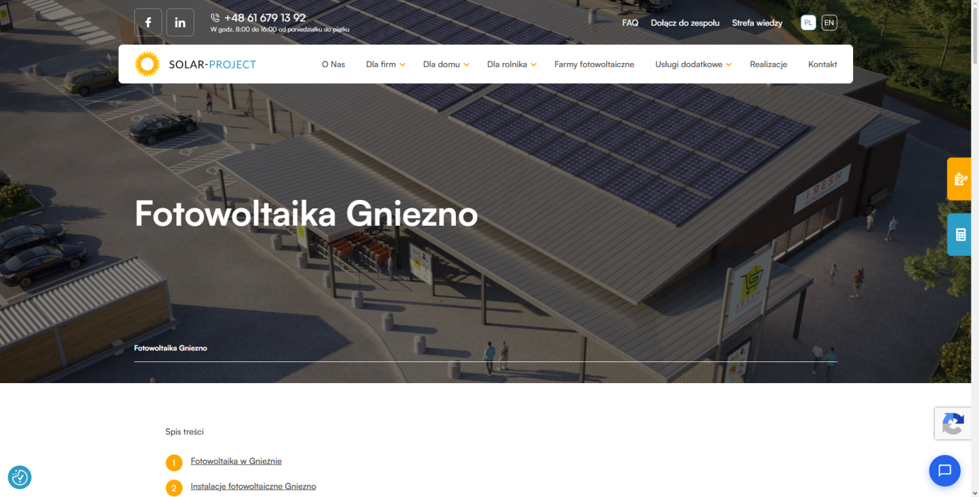 Fotowoltaika Gniezno - Firma fotowoltaiczna Solar-Project