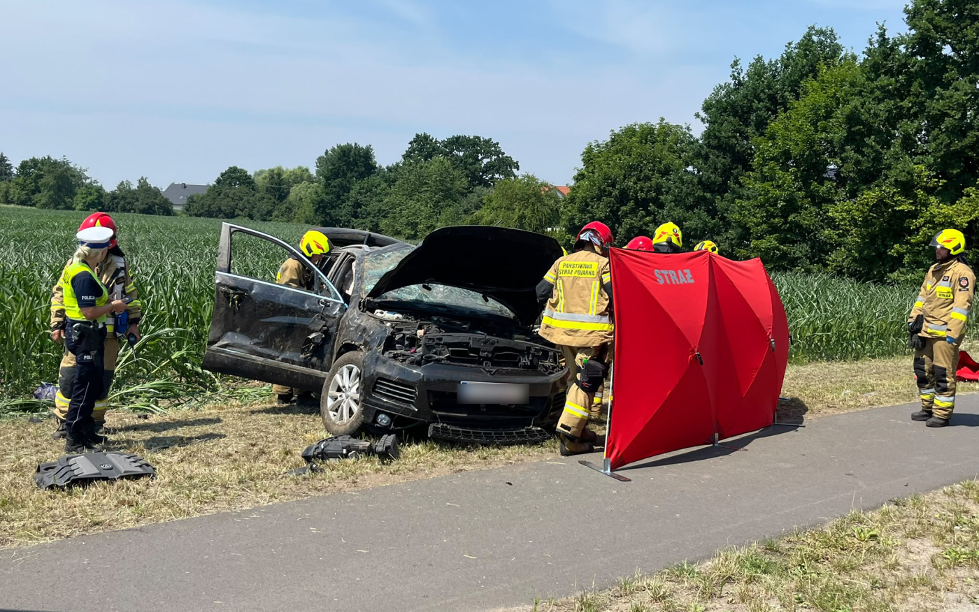 pijany obywatel ukrainy wypadek samochodowy wojcieszyce gorzow rozbity volkswagen