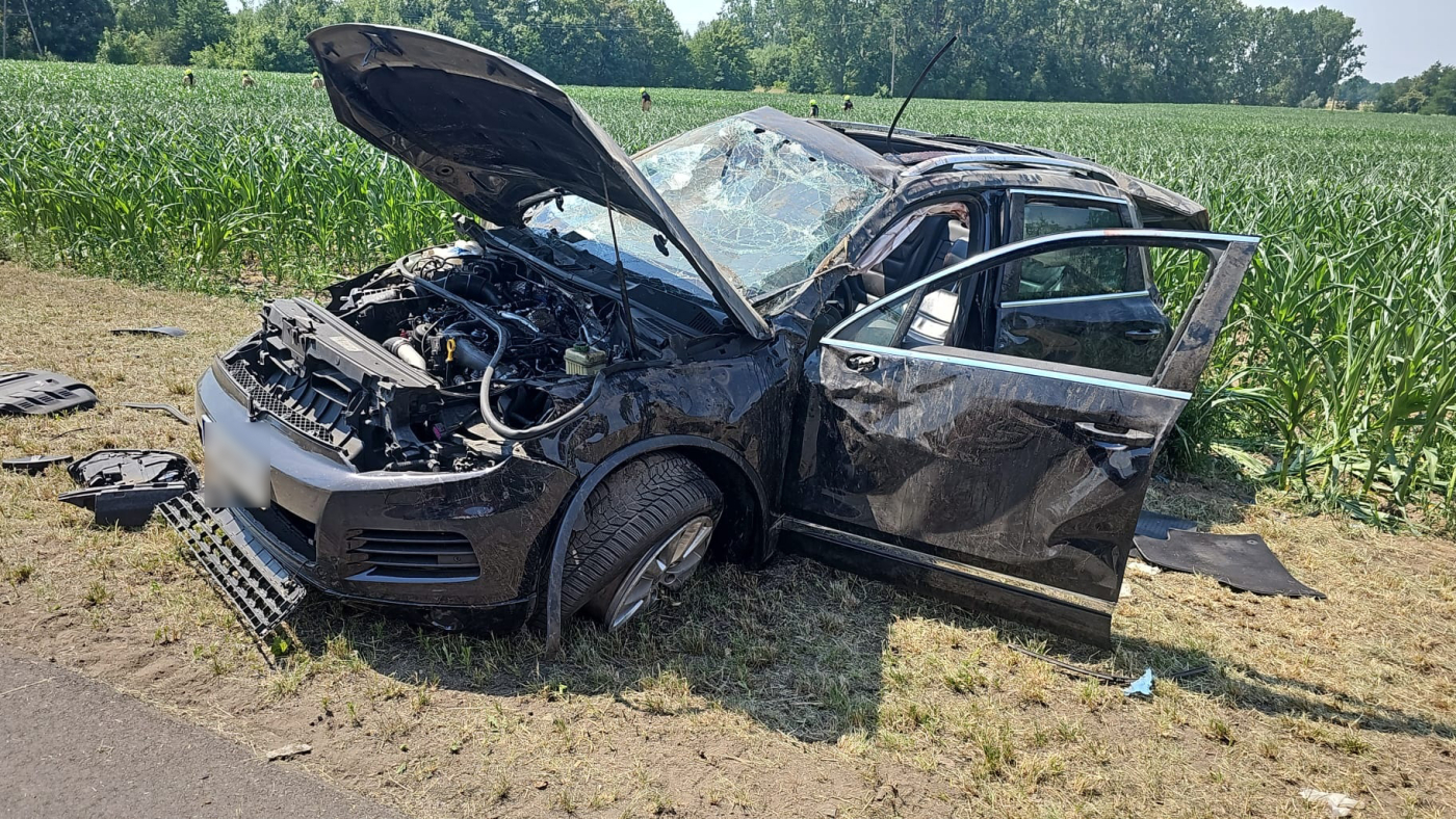 Dachowanie Volkswagena w Wojcieszycach pod Gorzowem wypadek 28 czerwca 2026