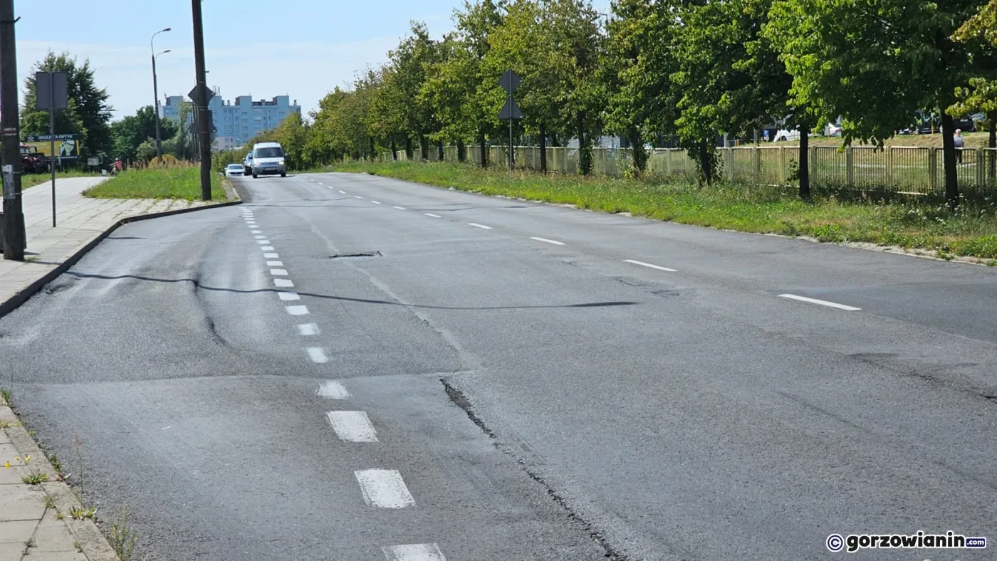 Przebudowa ulicy Piłsudskiego Gorzów remont drogi powiatowej wymiana nawierzchni asfaltowej Górczyn