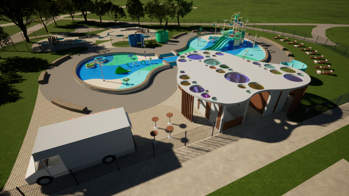 splash park Gorzów inwestycje miejskie park Górczyński wodny plac zabaw w parku Górczyńskim