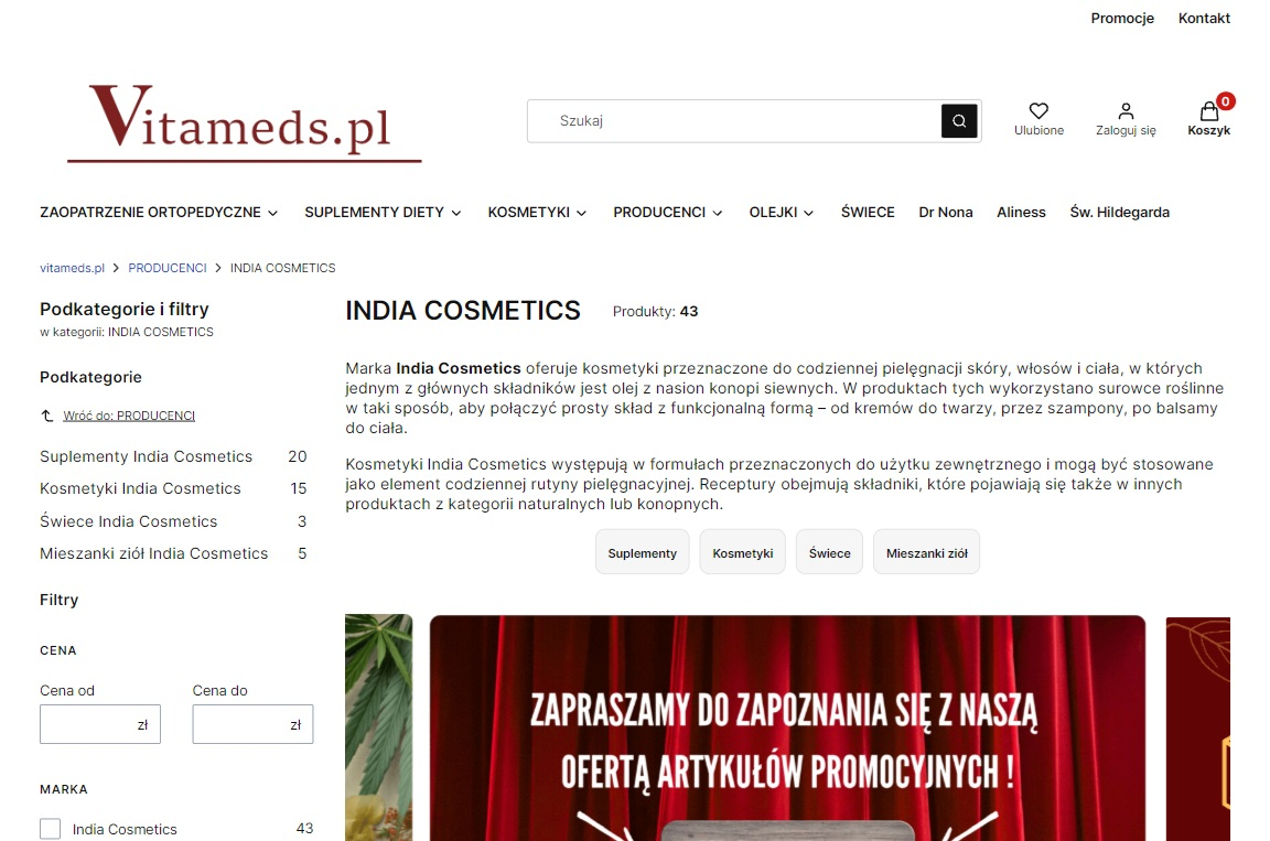 Sklep vitameds.pl z kosmetykami India Cosmetics
