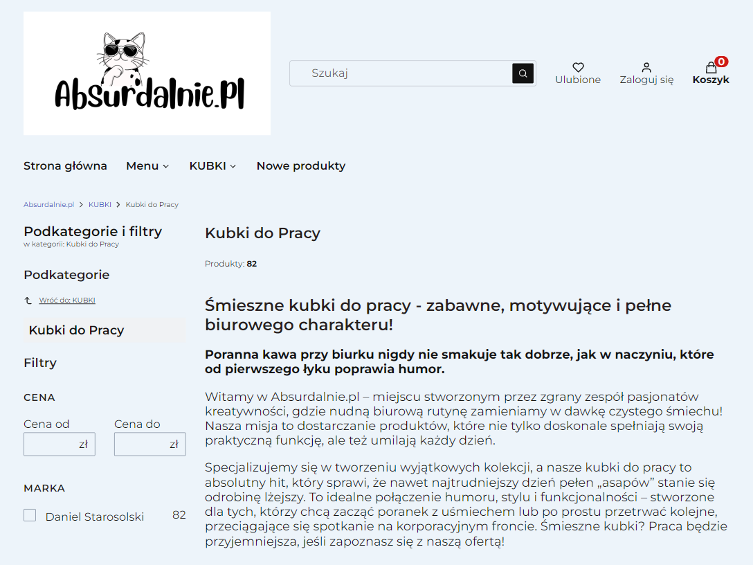 Śmieszne kubki do pracy w sklepie absurdalnie.pl