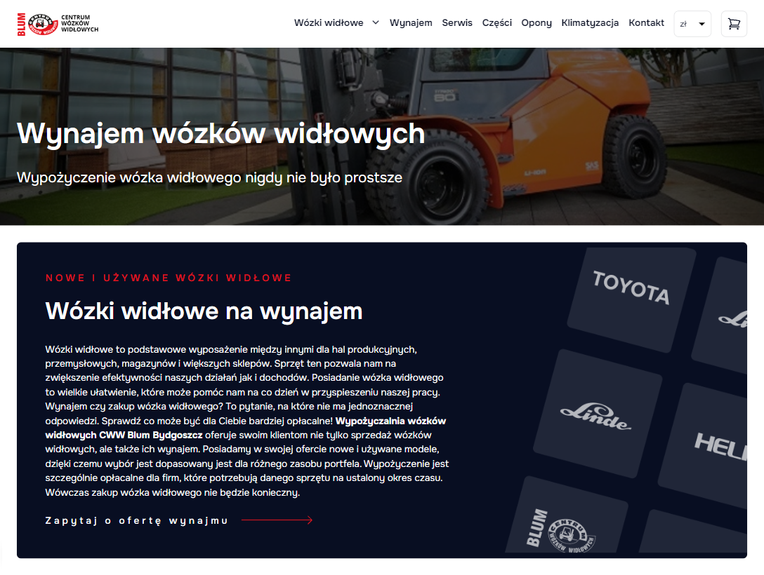 Wynajem wózków widłowych - CWW Blum