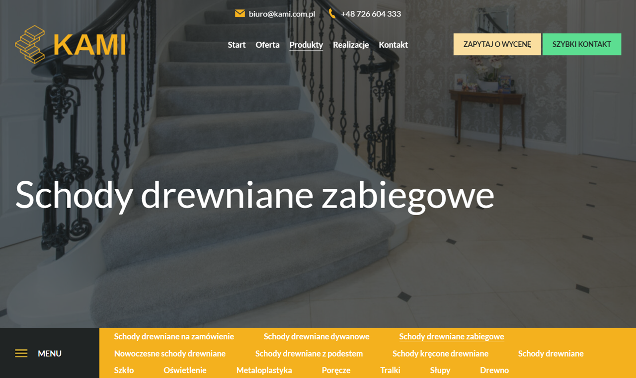 Schody drewniane zabiegowe