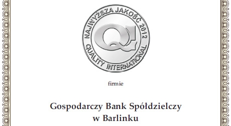 GBS Bank ze srebrnym godłem