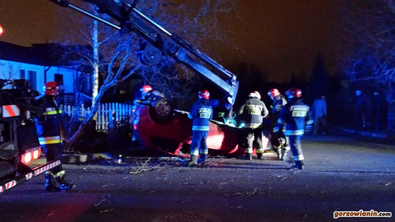 Mitsubishi uderzyło w drzewo. Ranni nastolatkowie (wideo)