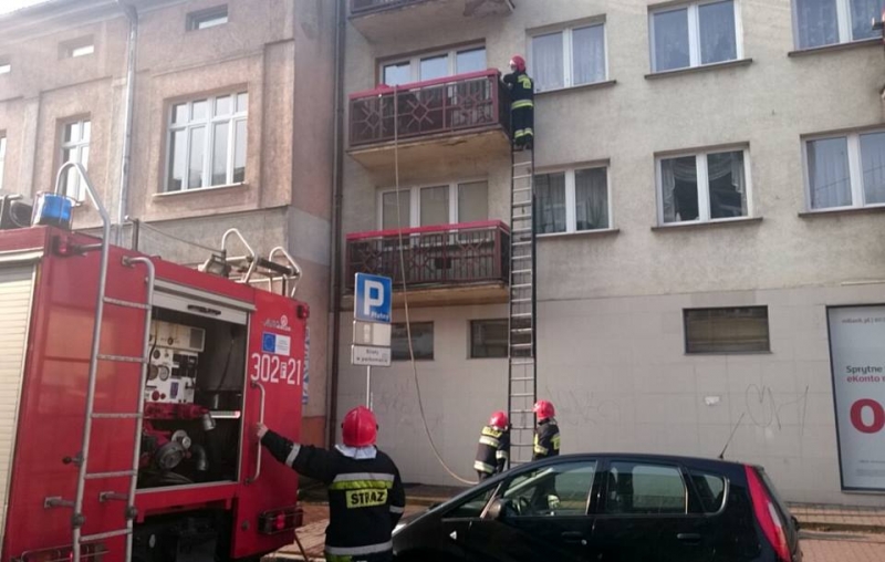 Pożar na Pocztowej. Zapaliła się... doniczka