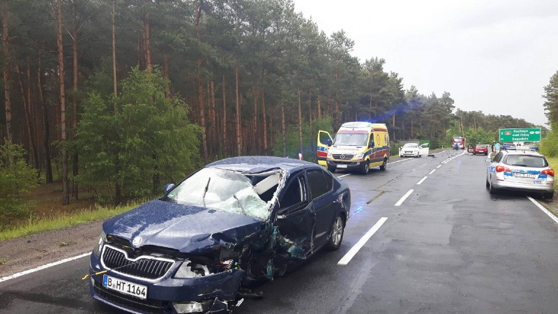 Wypadek w Prądocinie na DK22