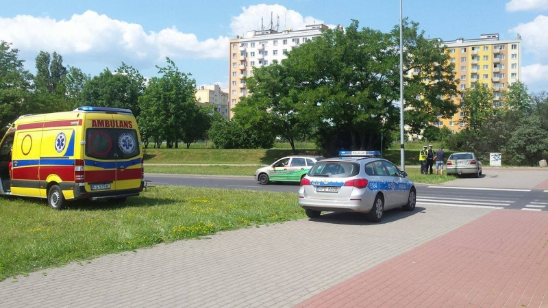 Potrącenie rowerzysty na Piłsudskiego