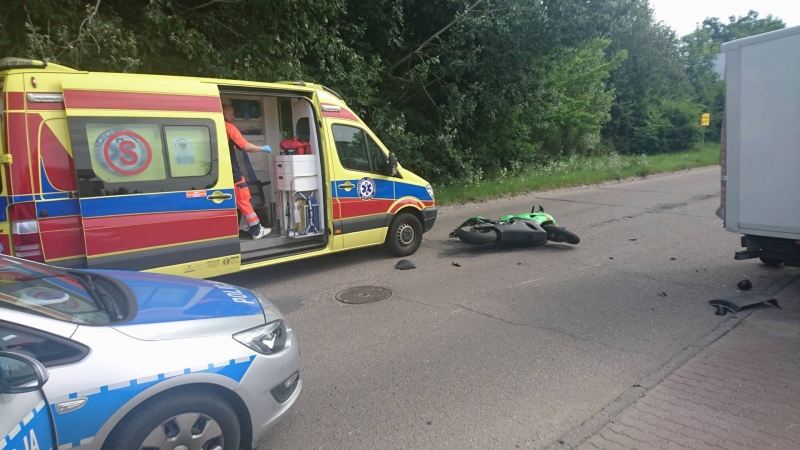 Wypadek motocyklisty na Warszawskiej [zdjęcia]