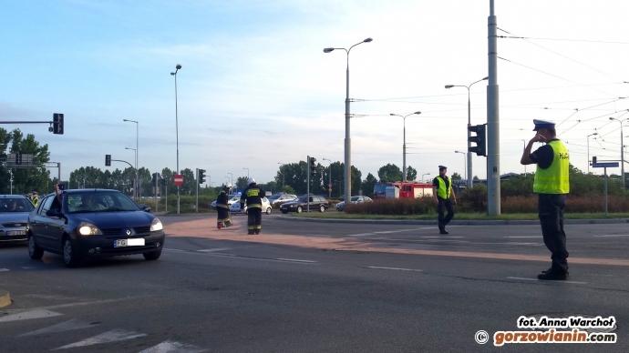 4/7 Wypadek motocyklisty na rondzie Santockim