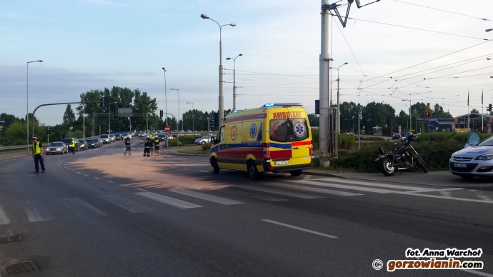 7/7 Wypadek motocyklisty na rondzie Santockim