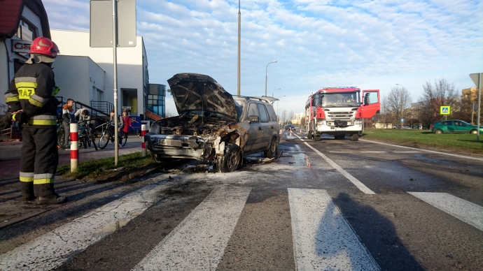 4/8 Na Piłsudskiego spłonęło auto