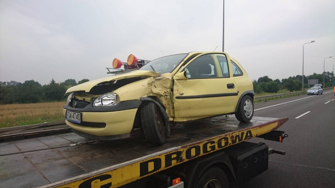 6/7 Wypadek motocykla i opla na S3