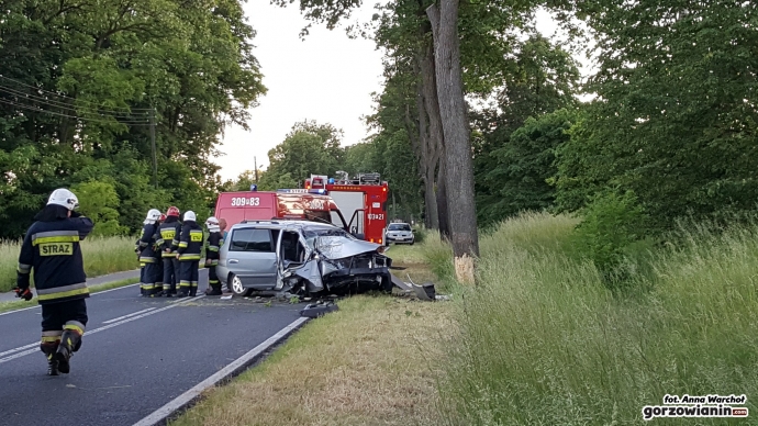 4/6 Osobowa Kia rozbiła się o drzewo w Mościczkach